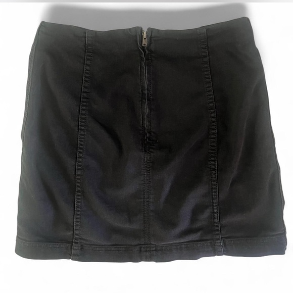 Free People Black Denim Mini Skirt - Picture 3 of 4